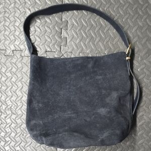 Madewell Dark Navy Bucket Suede Shoulder Bag